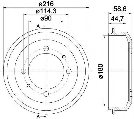 PAGID 61380 Тормозной барабан