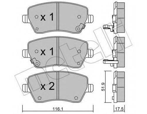 METELLI 2204852 Комплект тормозных колодок, дисковый тормоз