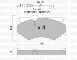 METELLI 2200148K Комплект тормозных колодок, дисковый тормоз