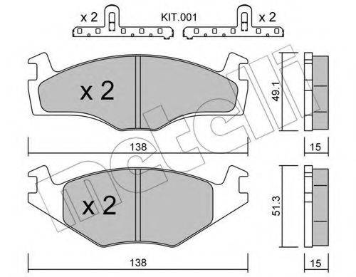 METELLI 2200450K Комплект тормозных колодок, дисковый тормоз