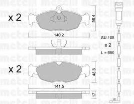 METELLI 2200770K Комплект тормозных колодок, дисковый тормоз