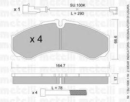 METELLI 2202124K Комплект тормозных колодок, дисковый тормоз