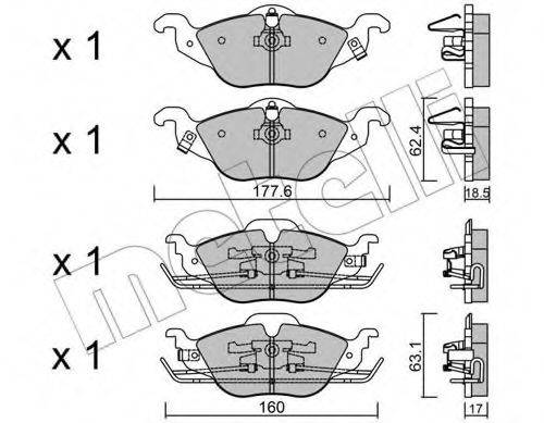 METELLI 2202570 Комплект тормозных колодок, дисковый тормоз