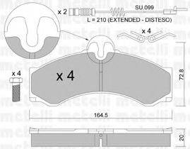 METELLI 2202620K Комплект тормозных колодок, дисковый тормоз