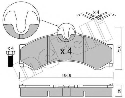 METELLI 2202621 Комплект тормозных колодок, дисковый тормоз