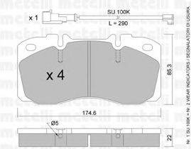 METELLI 2202681K Комплект тормозных колодок, дисковый тормоз