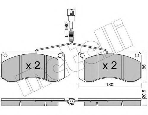 METELLI 2202721 Комплект тормозных колодок, дисковый тормоз