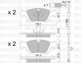 METELLI 2203120K Комплект тормозных колодок, дисковый тормоз