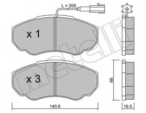 METELLI 2203250 Комплект тормозных колодок, дисковый тормоз