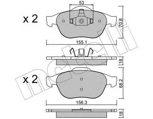 METELLI 2203360 Комплект тормозных колодок, дисковый тормоз