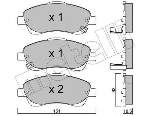 METELLI 2204500 Комплект тормозных колодок, дисковый тормоз