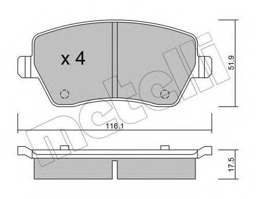 METELLI 2204850 Комплект тормозных колодок, дисковый тормоз