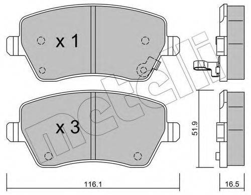 METELLI 2204851 Комплект тормозных колодок, дисковый тормоз