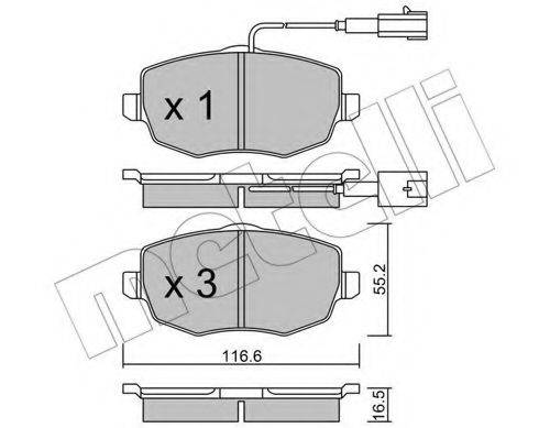 METELLI 2205281 Комплект тормозных колодок, дисковый тормоз