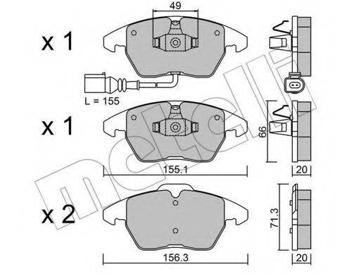 METELLI 2205480 Комплект тормозных колодок, дисковый тормоз