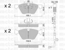 METELLI 2205570K Комплект тормозных колодок, дисковый тормоз