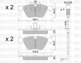 METELLI 2205573K Комплект тормозных колодок, дисковый тормоз