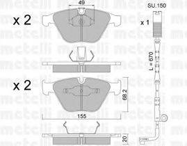 METELLI 2205580K Комплект тормозных колодок, дисковый тормоз