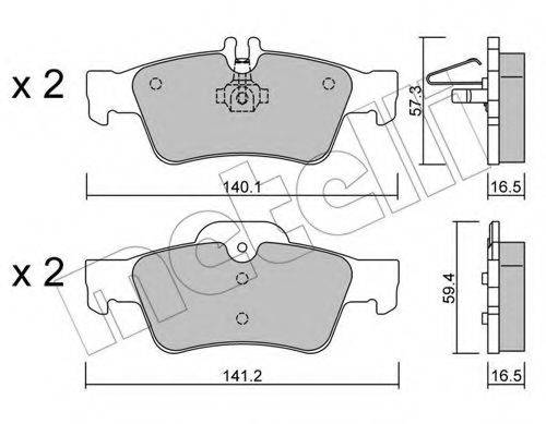 METELLI 2205680 Комплект тормозных колодок, дисковый тормоз