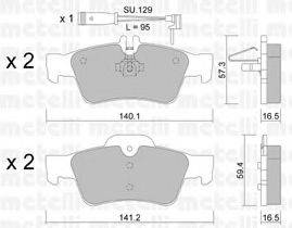 METELLI 2205680K Комплект тормозных колодок, дисковый тормоз