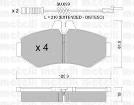 METELLI 2205720K Комплект тормозных колодок, дисковый тормоз