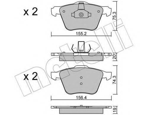 METELLI 2205991 Комплект тормозных колодок, дисковый тормоз