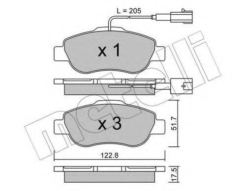 METELLI 2206381 Комплект тормозных колодок, дисковый тормоз