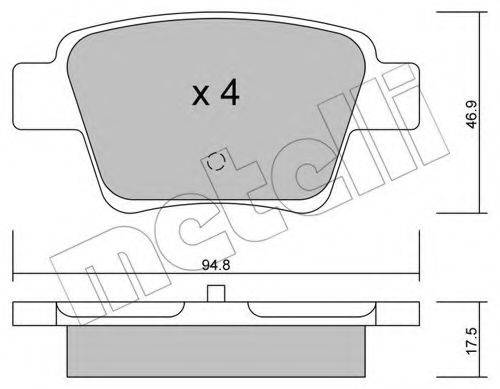 METELLI 2206390 Комплект тормозных колодок, дисковый тормоз