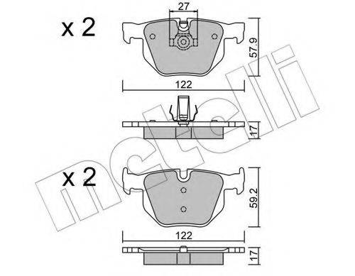 METELLI 2206440 Комплект тормозных колодок, дисковый тормоз