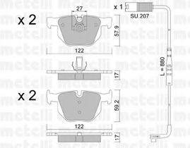 METELLI 2206441K Комплект тормозных колодок, дисковый тормоз