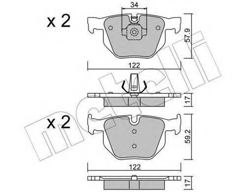 METELLI 2206444 Комплект тормозных колодок, дисковый тормоз