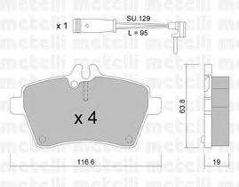 METELLI 2206460K Комплект тормозных колодок, дисковый тормоз