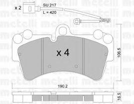 METELLI 2206540K Комплект тормозных колодок, дисковый тормоз