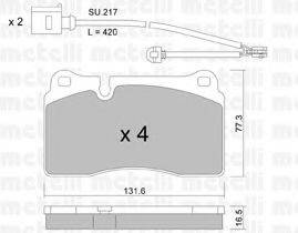 METELLI 2206590K Комплект тормозных колодок, дисковый тормоз