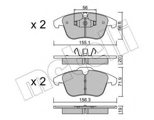 METELLI 2206750 Комплект тормозных колодок, дисковый тормоз