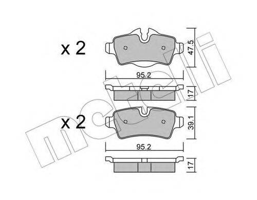 METELLI 2207690 Комплект тормозных колодок, дисковый тормоз