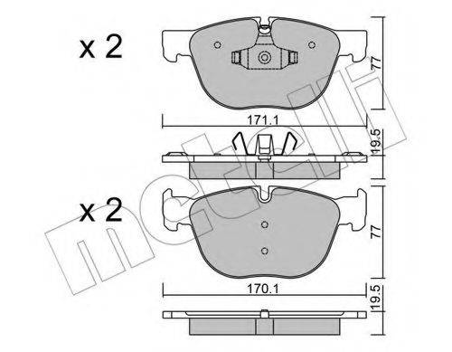 METELLI 2207700 Комплект тормозных колодок, дисковый тормоз