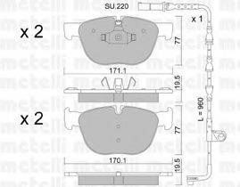 METELLI 2207700K Комплект тормозных колодок, дисковый тормоз