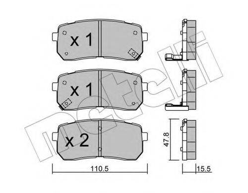 METELLI 2207860 Комплект тормозных колодок, дисковый тормоз