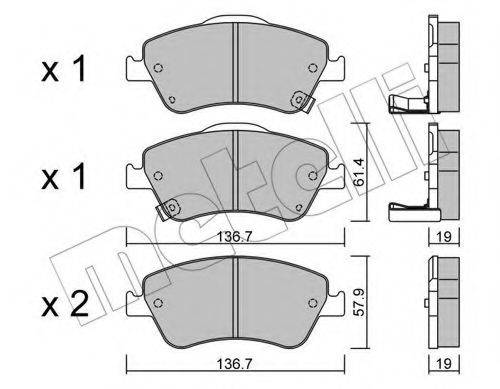 METELLI 2207940 Комплект тормозных колодок, дисковый тормоз