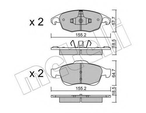 METELLI 2208000 Комплект тормозных колодок, дисковый тормоз