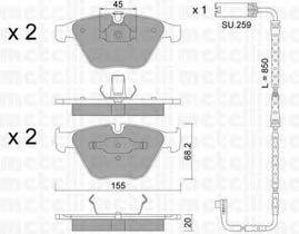 METELLI 2205585K Комплект тормозных колодок, дисковый тормоз