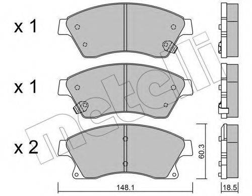 METELLI 2208380 Комплект тормозных колодок, дисковый тормоз