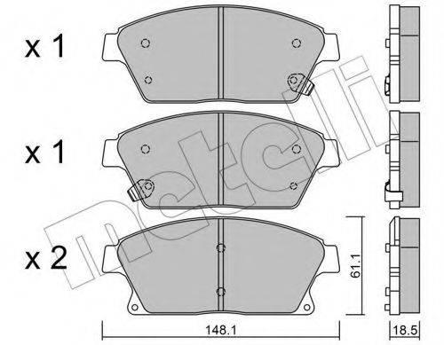 METELLI 2208390 Комплект тормозных колодок, дисковый тормоз