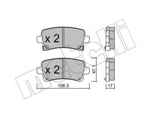 METELLI 2208440 Комплект тормозных колодок, дисковый тормоз