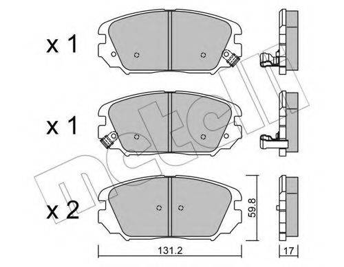 METELLI 2208850 Комплект тормозных колодок, дисковый тормоз