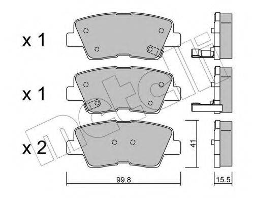 METELLI 2208860 Комплект тормозных колодок, дисковый тормоз