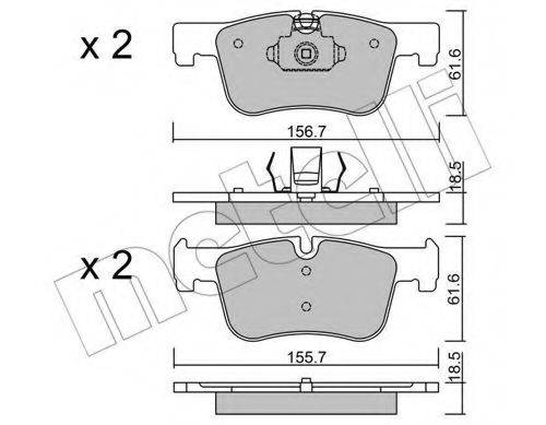 METELLI 2209600 Комплект тормозных колодок, дисковый тормоз