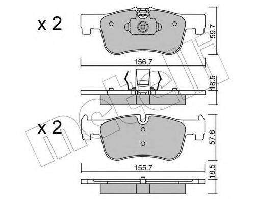 METELLI 2209590 Комплект тормозных колодок, дисковый тормоз