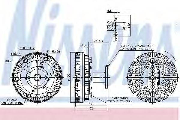 NISSENS 86038 Сцепление, вентилятор радиатора